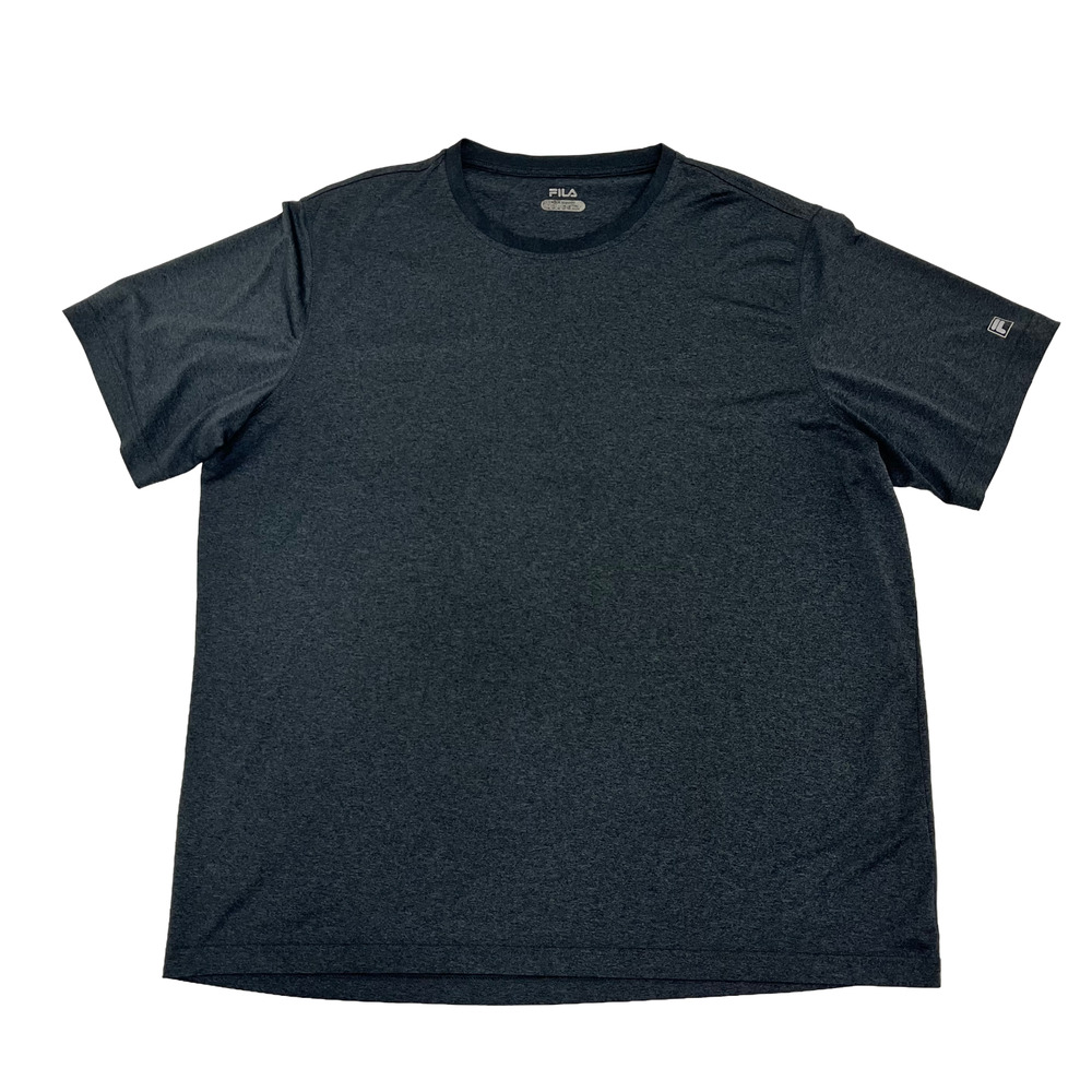 Fila Mens 2XL Pullover T-Shirt Gray Athletic‎ Performance Crew Neck Short Sleeve